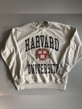 Harvard University Crewneck Sweatshirt Men’s Medium Crest Logo Spell Out